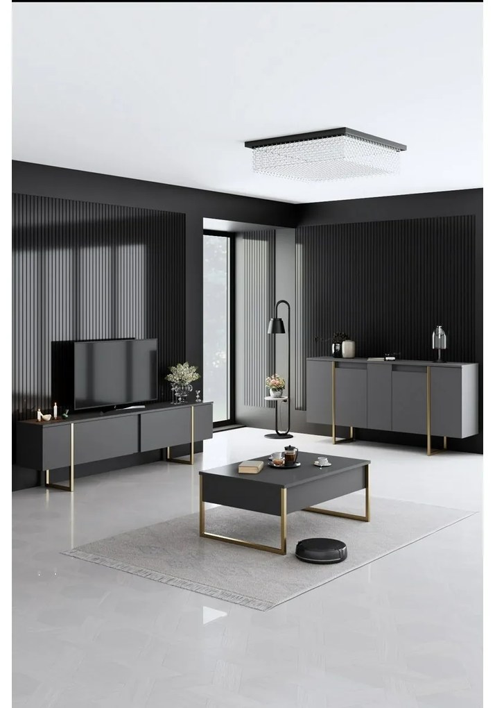 Luxe Anthracite and Gold szekrény