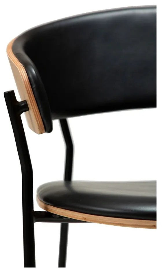 Fekete-világos natúr színű karfás étkezőfotel Crib – DAN-FORM Denmark