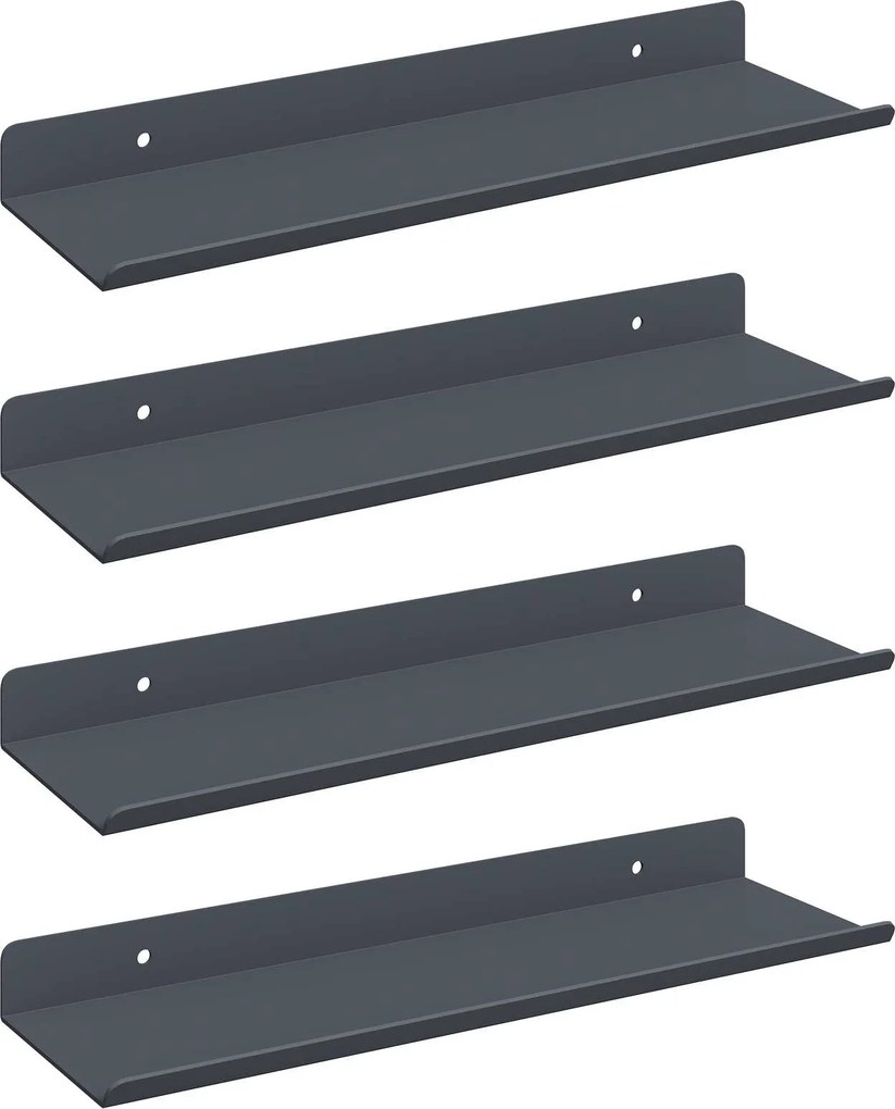 vidaXL Lebegő polc 4 pcs Antracit 30 x 9 x 2,5 cm Acél