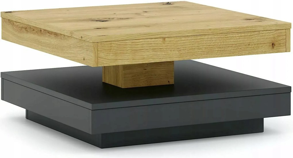 Dohányzóasztal pad Cotto tölgy artisan/antracit 68x68cm Sig