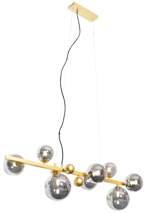 Art Deco függőlámpa arany füstüveggel 8-as - David