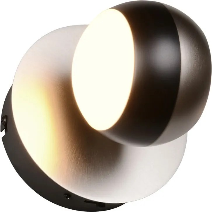 Fekete-ezüstszínű LED fali lámpa Orbit – Trio Select