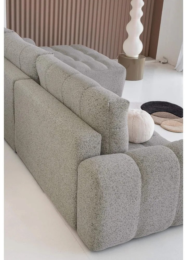 Világosbarna kinyitható tárolóhelyes moduláris sarokkanapé (jobb oldali) Lulu – Miuform