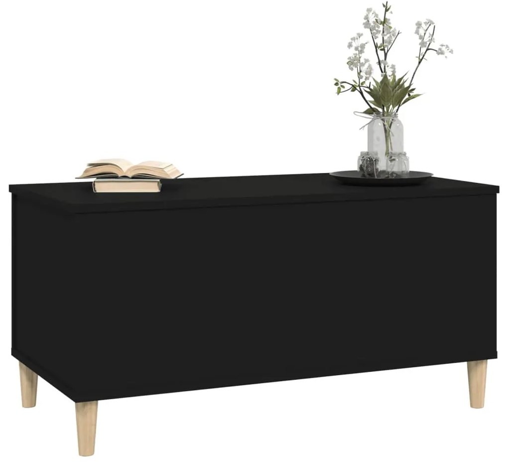 Fekete szerelt fa dohányzóasztal 90x44,5x45 cm