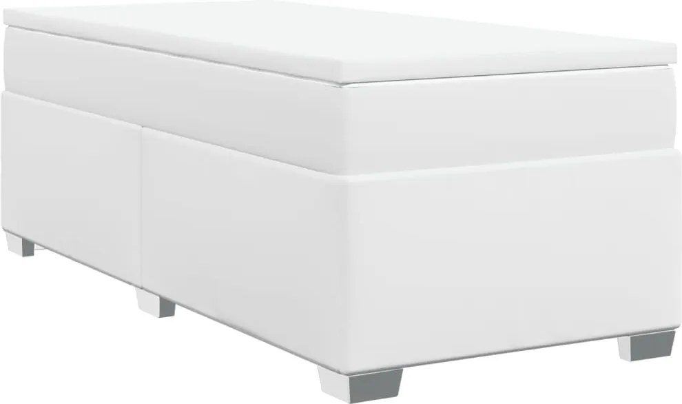 vidaXL fehér műbőr rugós ágy matraccal 90x190 cm