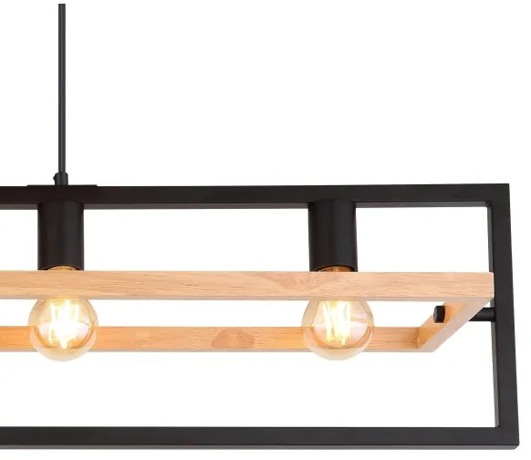 Globo 15575-4H - Kábellel függesztett ERICA csillár 4xE27/40W/230V fekete/bézs