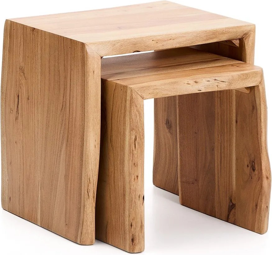 Akácfa tárolóasztal szett 2 db-os 40x50 cm Lomiri – Kave Home