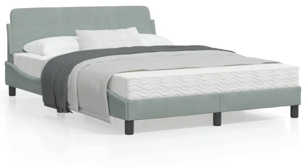 világosszürke bársony ágykeret Dover 140x200 cm