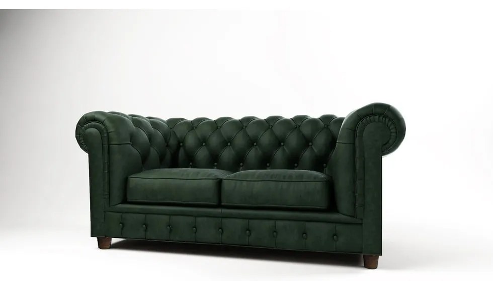 Sötétzöld bársony kanapé 184 cm Cambridge – Ropez