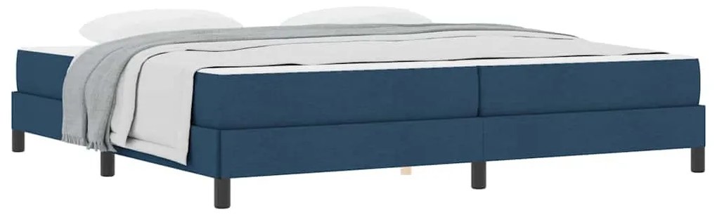 Boxrugós ágy matracmal Kék 200 x 200 cm szövet