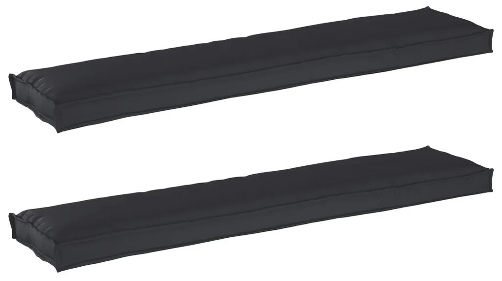 Kültéri párna 2 db Fekete Poliészter 40 x 180 cm Párnák