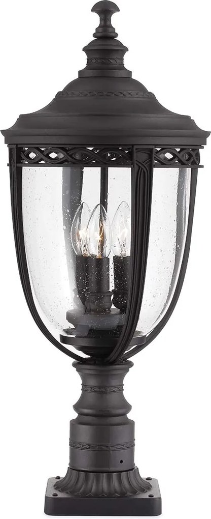 Feiss klasszikus kültéri állólámpa english bridle fekete átlátszó elsfe-eb3-l-blk IP44