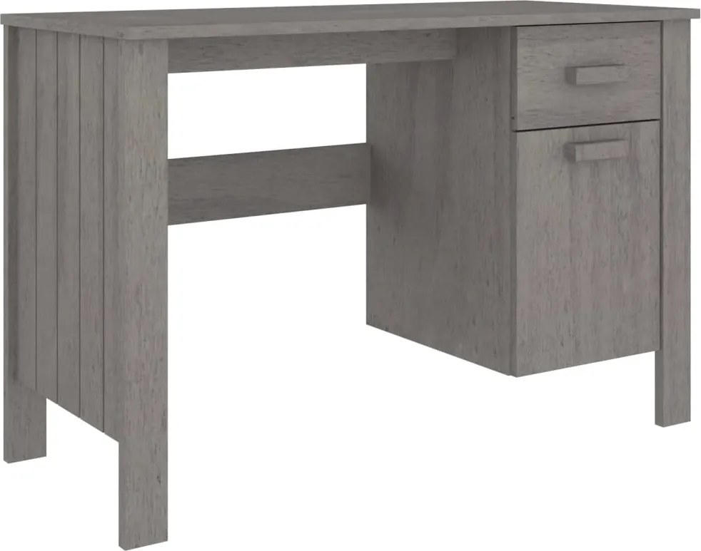 vidaXL HAMAR világosszürke tömör fenyőfa íróasztal 113 x 50 x 75 cm