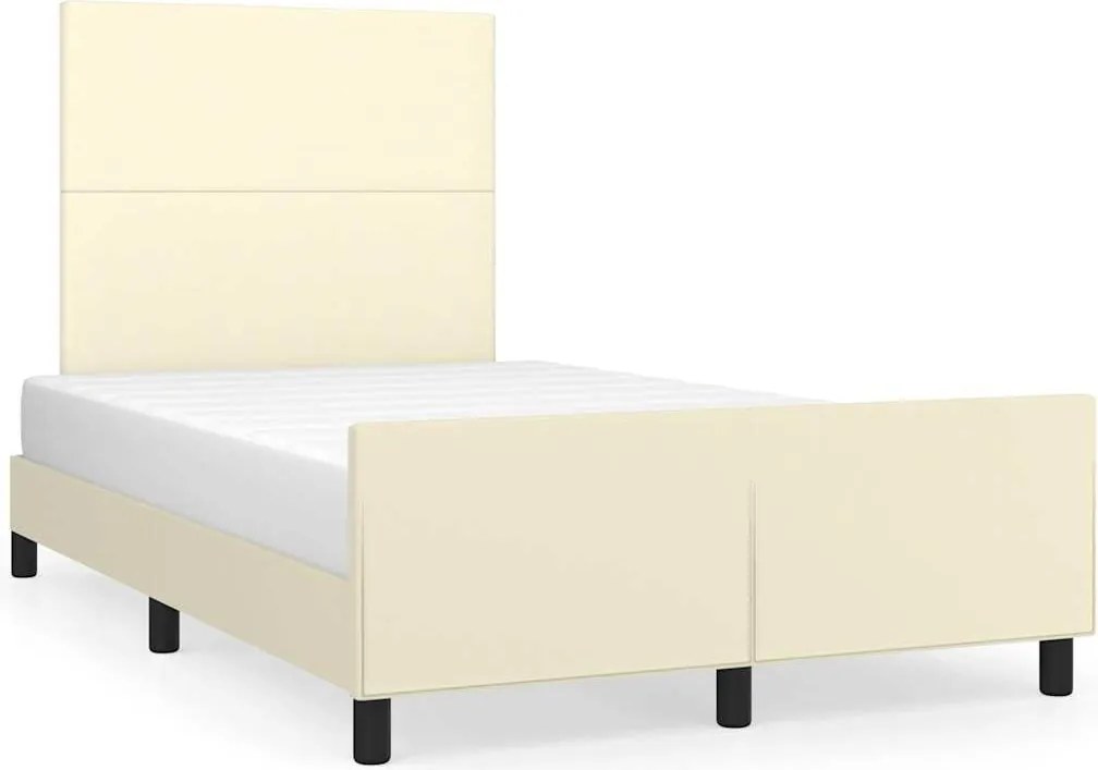 vidaXL ágykeret matrac nélkül krém 120x190 cm műbőr