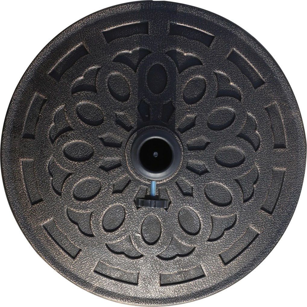 Outsunny 14kg műgyanta napernyőtartó, kerek napernyő tartó, napernyő súly 38mm/48mm átmérőjű pólushoz, erkélyre, teraszra, kertbe, bronz | Aosom