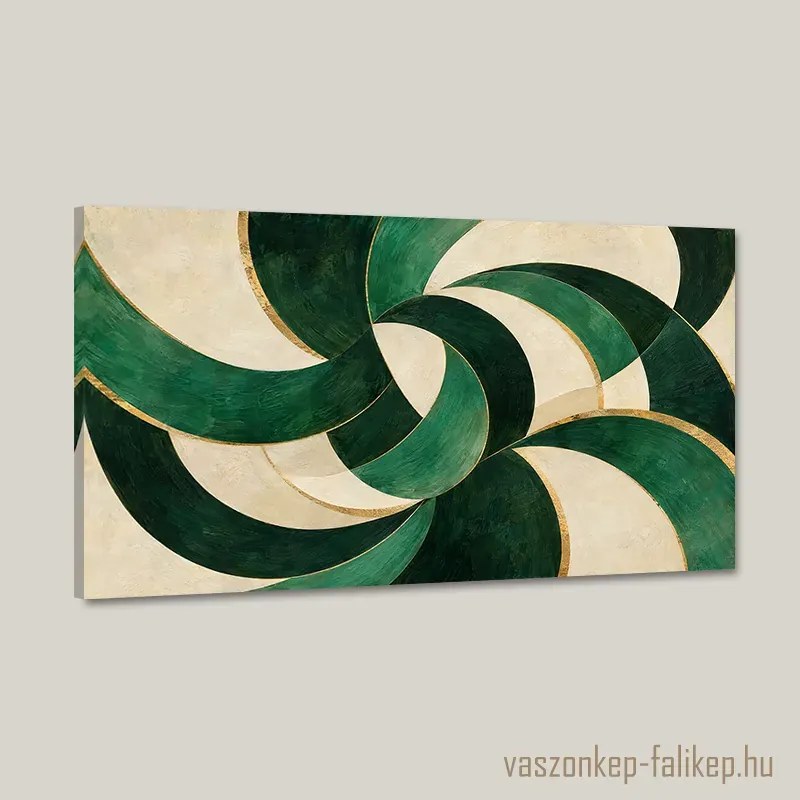 Smaragd ívek vászonkép – kézzel készült 40x23 cm