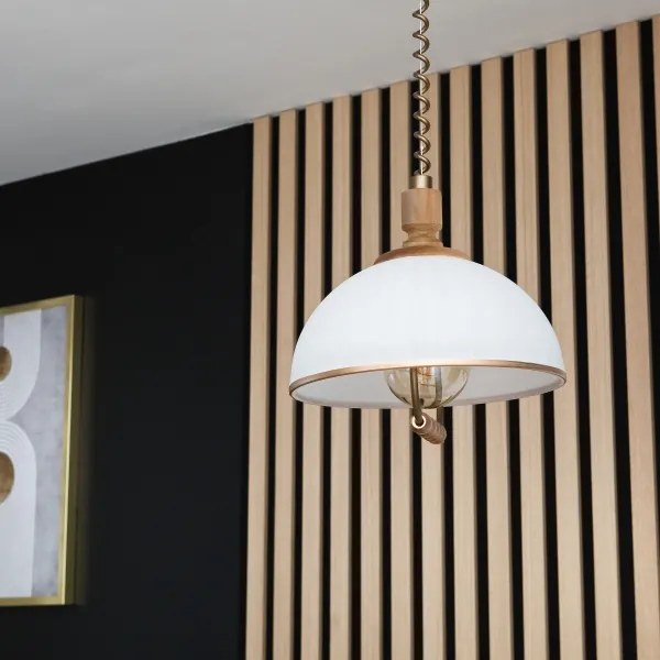 Állítható magasságú RAMONA csillár 1xE27/60W/230V barna/fehér/tölgy