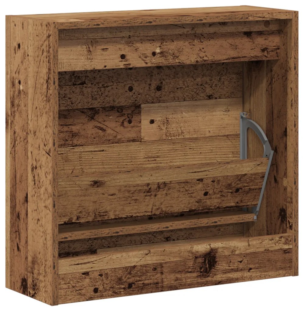 Cipőtároló Régi Fa 60x21x57 cm Műszaki Fa