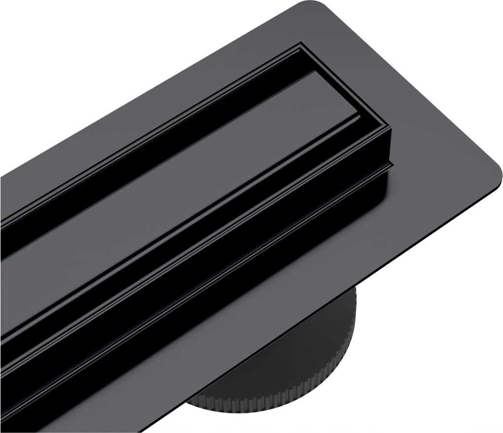 Aquauno 360 Slim Lineáris Lefolyó Forgatható Szifon 80cm Fekete Alacsony