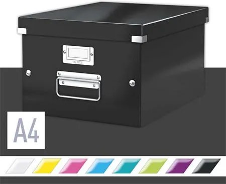 Doboz, A4 méret, LEITZ Click&Store, fekete (E60440095)