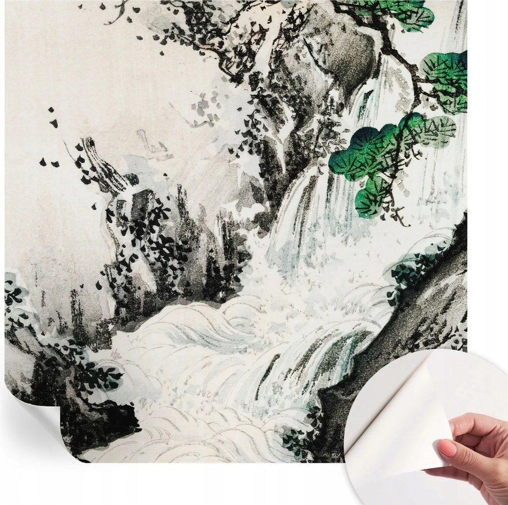 Öntapadós tapéta Fali furnér 3D hatás Természet vízesés 250x250 cm