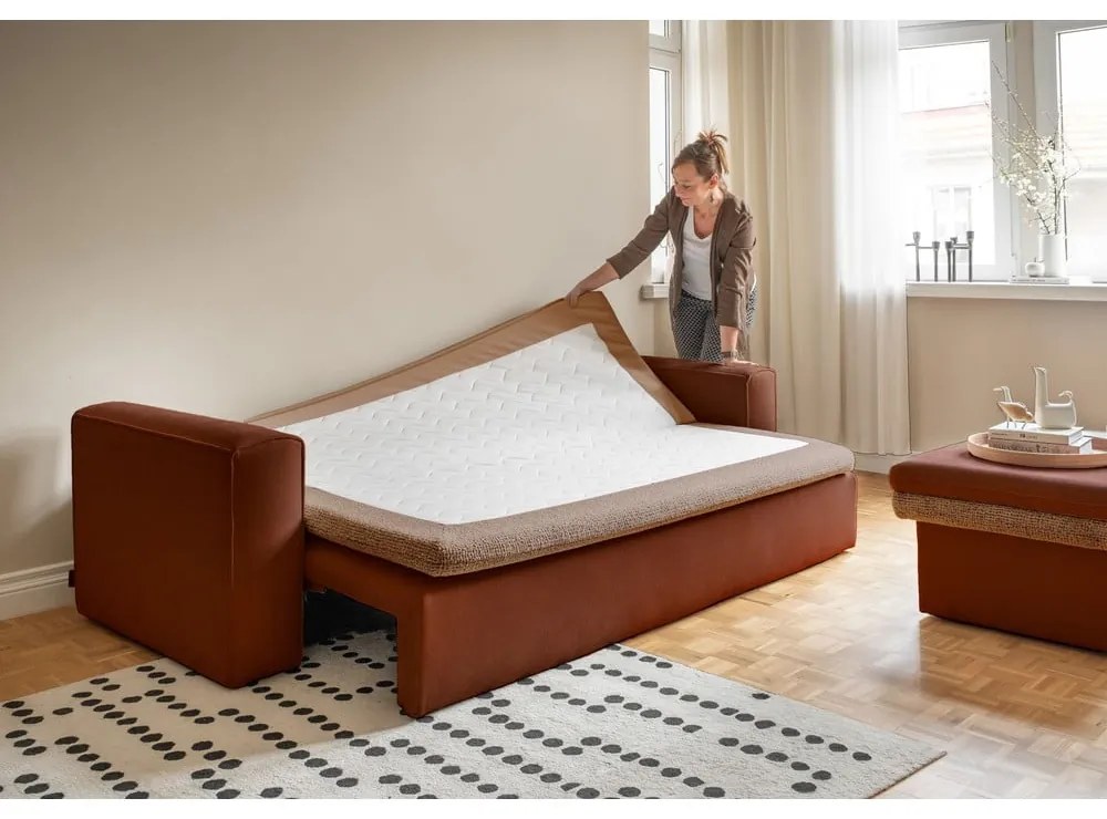 Téglavörös kinyitható kanapé 237 cm Wilson – Miuform