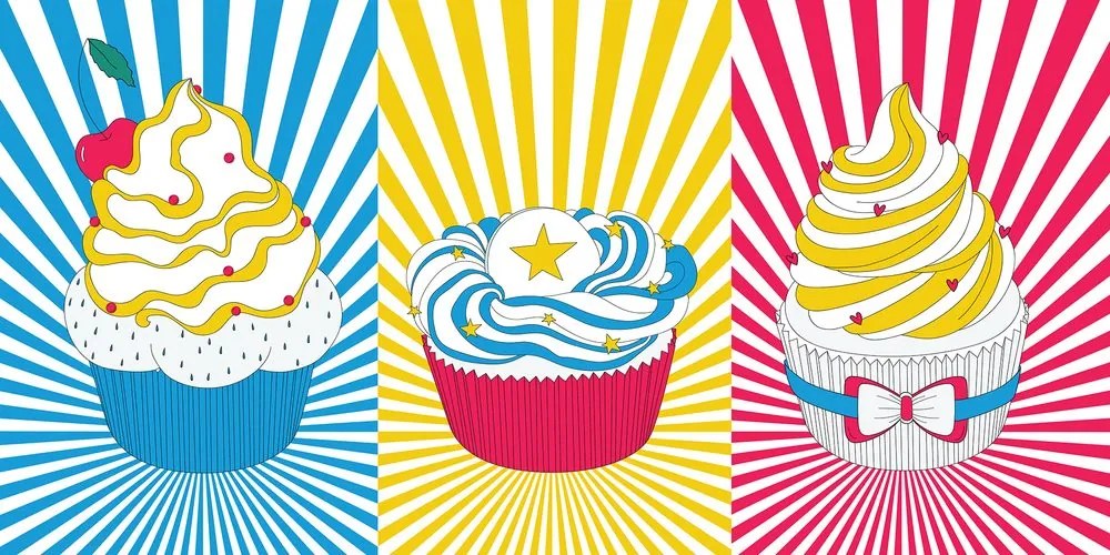 Kép pop art cupcakes