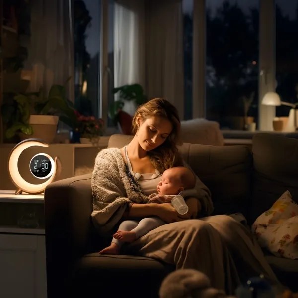 Immax 08985L-LED RGBW állítható asztali lámpa ébresztővel, LED/20W/5V USB, ezüst