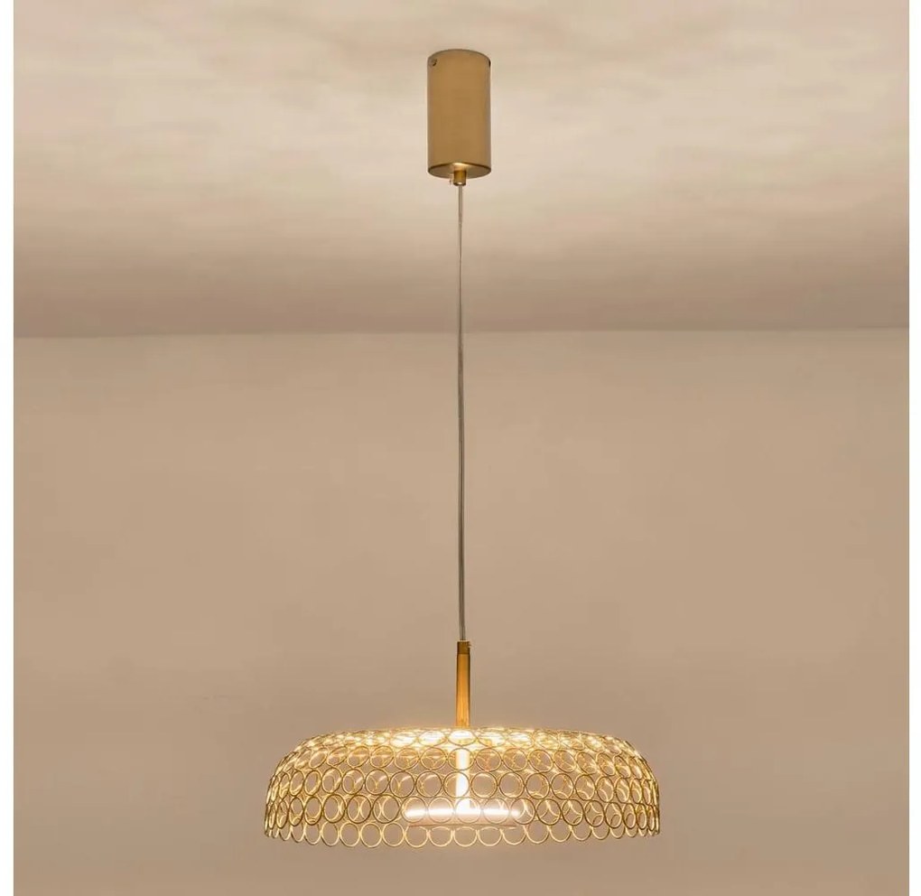Eurolamp LED Csillár zsinóron LED/10W/230V 3000K arany átm. 35 cm 144-15073
