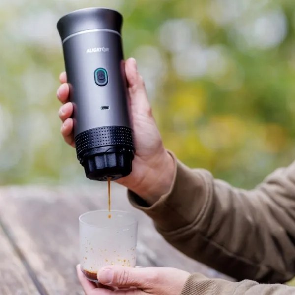 Aligator ACM002 - PortaCaffé hordozható, újratölthető 3 az 1-ben kávéfőző, 72W/7500 mAh, szürke