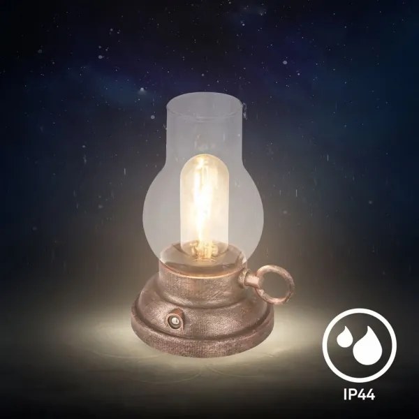 Brilo - KANEA LED asztali lámpa, kültéri, dimmelhető és újratölthető, LED/1,5W/5V IP44 1200mAh, bronz