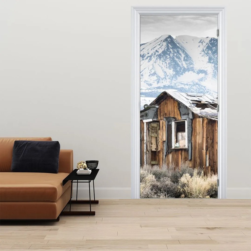 Fotótapéta ajtóra - Kis ház a hegyek alatt (95x205cm)