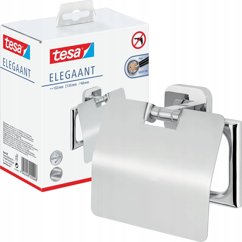 WC-papír tartó öntapadós lógó Tesa Elegaant fém