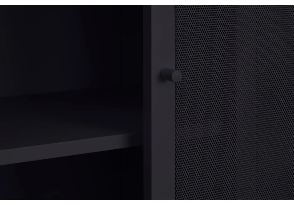 Fekete fém szekrény tolóajtóval 90x180x40 cm Veep – Unique Furniture