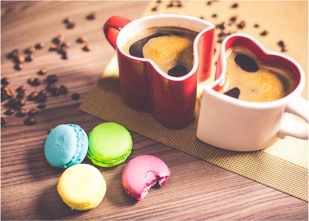Kávé és a macaroon képe (70x50 cm)