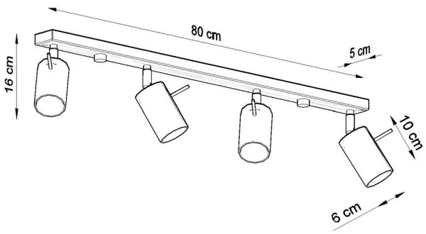 Sollux SL.0331 - Spotlámpa RING 4L 4xGU10/10W/230V fehér