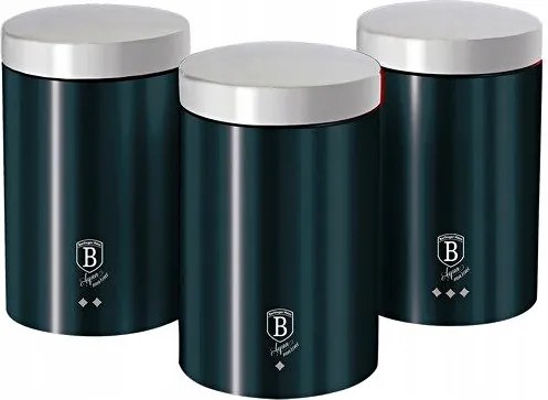 3 db-os rozsdamentes acél tartály szett BerlingerHaus Bh 6271; Aquamarine