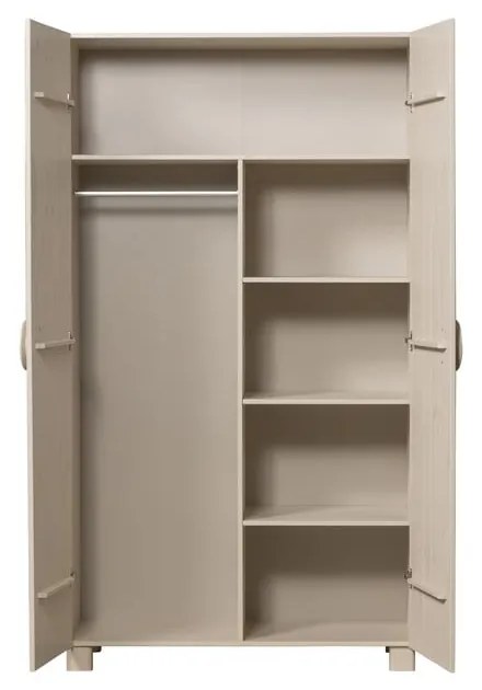 Krémszínű borovi fenyő ruhásszekrény 110x200 cm Noah – WOOOD