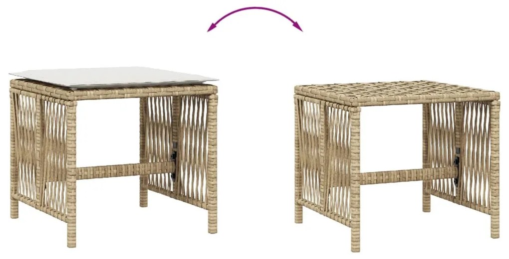 vidaXL 4 db bézs polyrattan kerti szék párnával 41 x 41 x 36 cm
