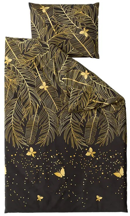 VISATA fekete mikroszálas ágyneműhuzat Ágyneműhuzat mérete: 70 x 80 cm | 140 x 200 cm