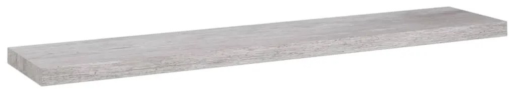 2 db betonszürke MDF lebegő fali polc 120 x 23,5 x 3,8 cm