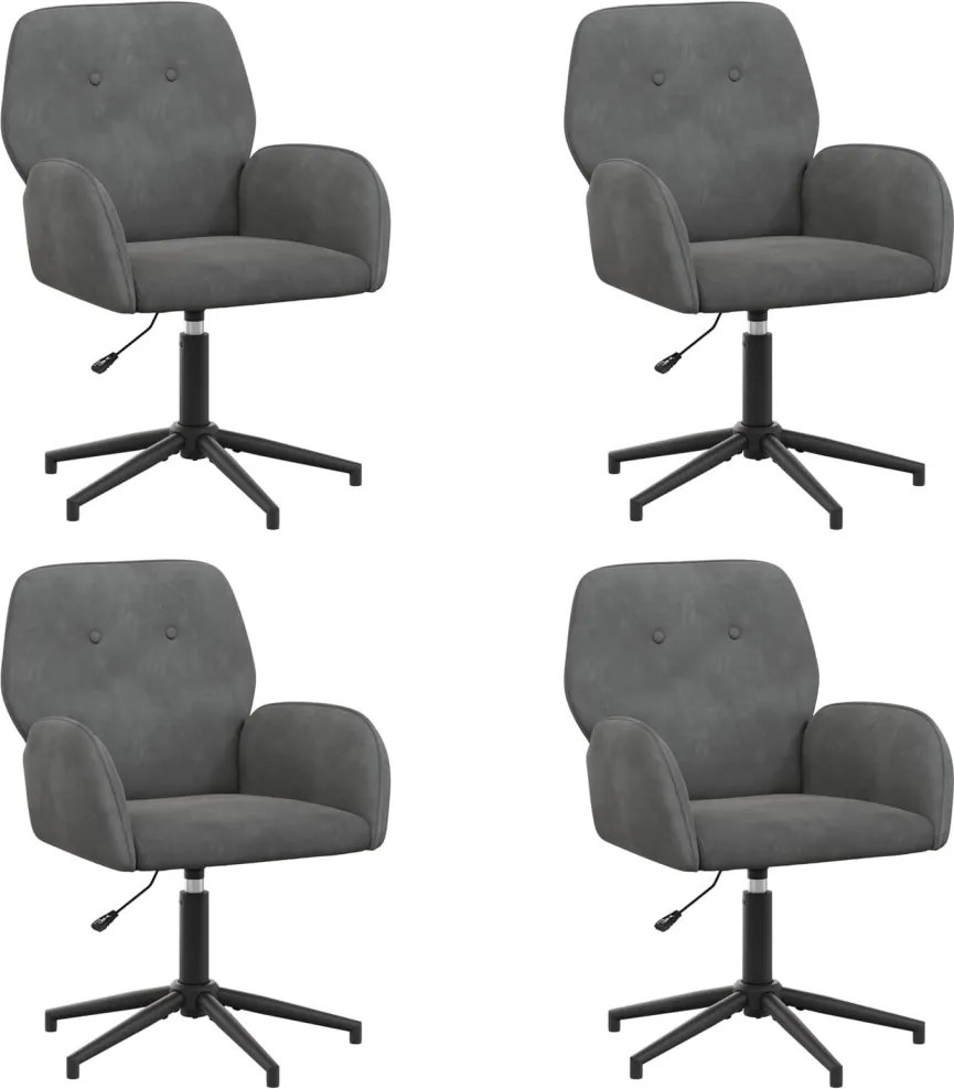 vidaXL Forgós Íróasztali Székek 4 db 54 x 55 x 90 cm Sötétszürke