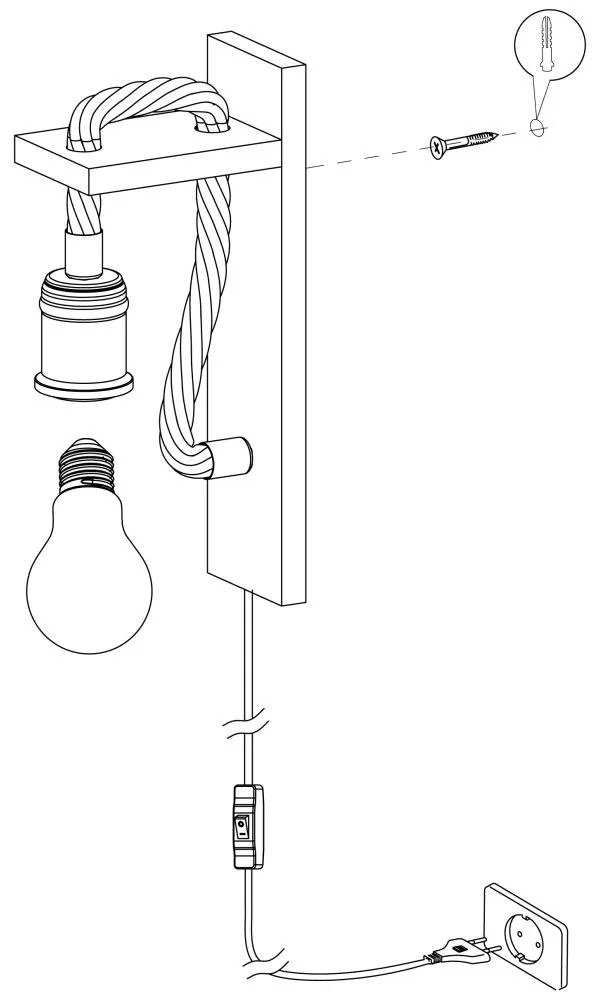 Eglo RAMPSIDE 43197 falilámpa, 1x28W E27