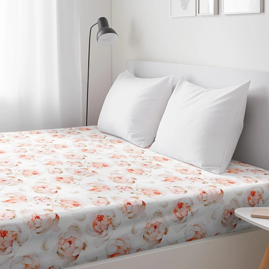 Goldea pamut körgumis lepedő deluxe - illatos bazsarózsa 90 x 200 cm