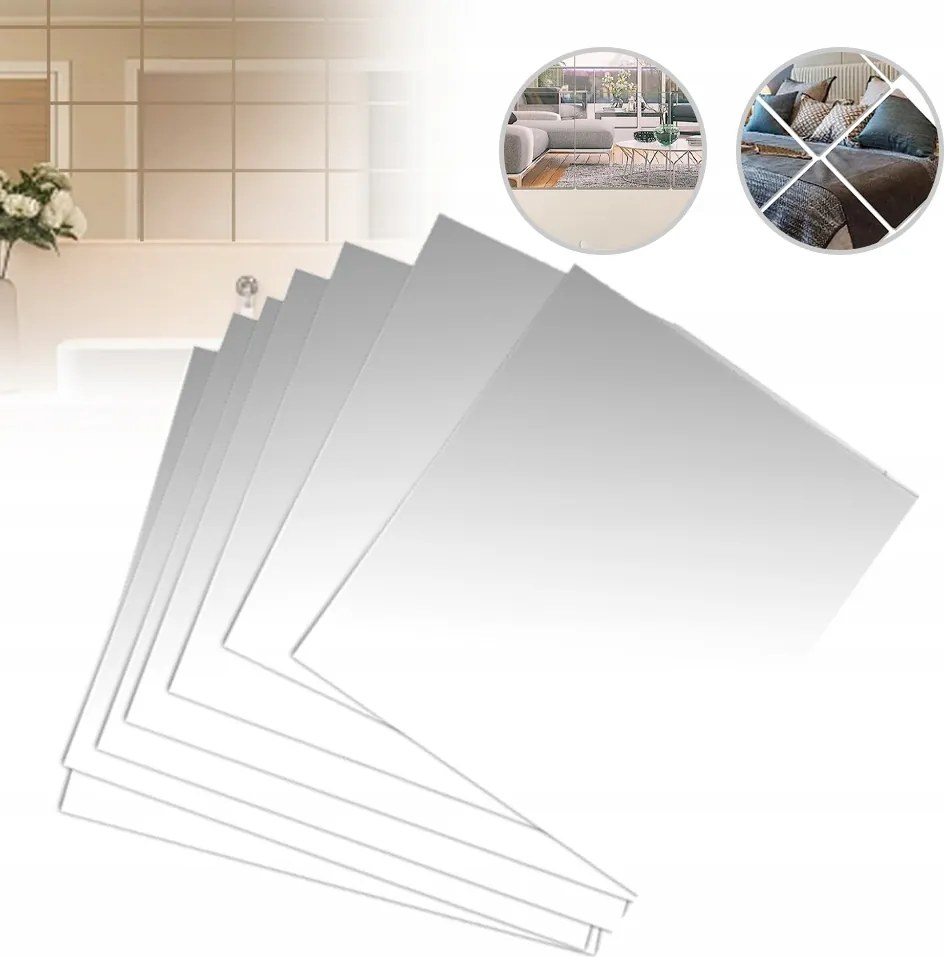 Ragasztós tükör szett,Falra szerelhető tükör keret nélkül Hálószobába,32 db