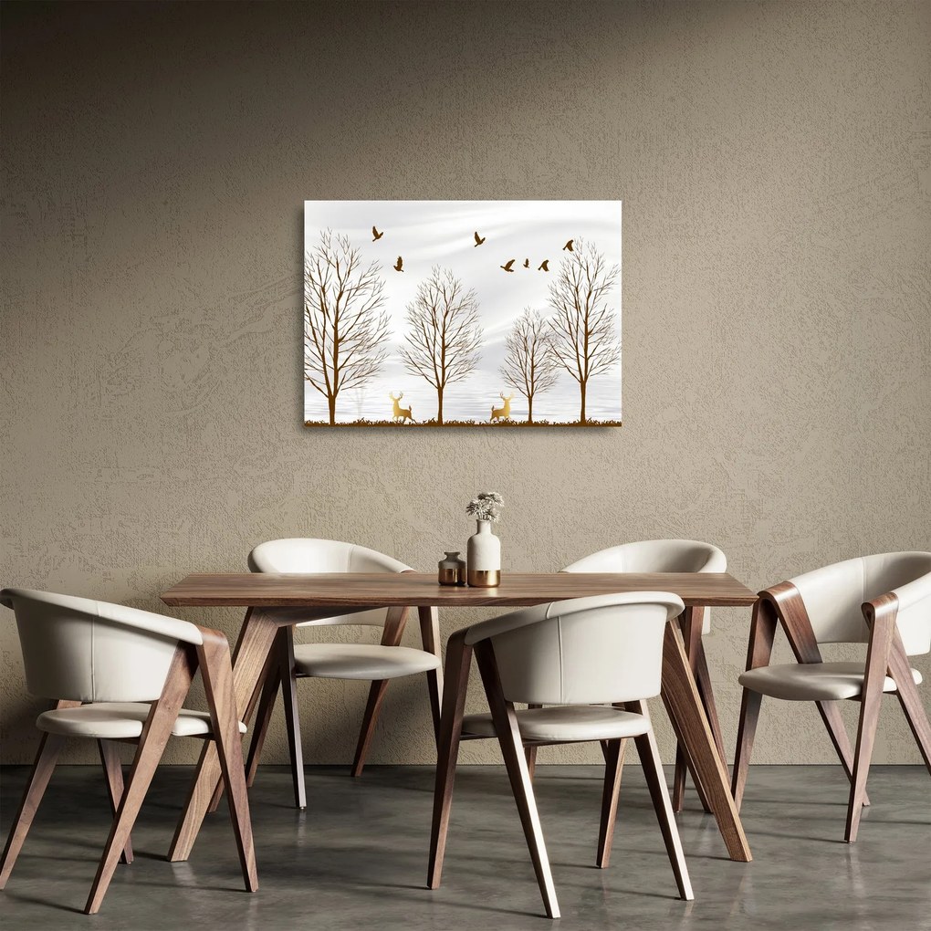 Kép - szarvas folyóelőtt (üvegen) (70x50 cm)
