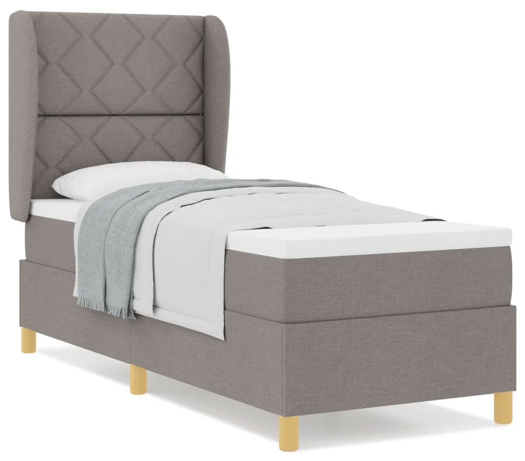 Boxspring Ágy Matracokkal Taupe 80x200 cm Szövet