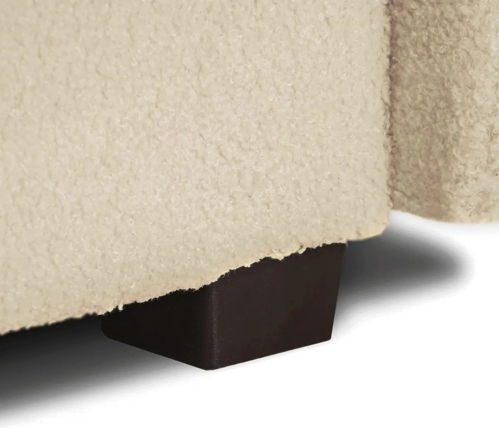 Sofa Rozkładana PORTO Jasnobeżowa Boucle