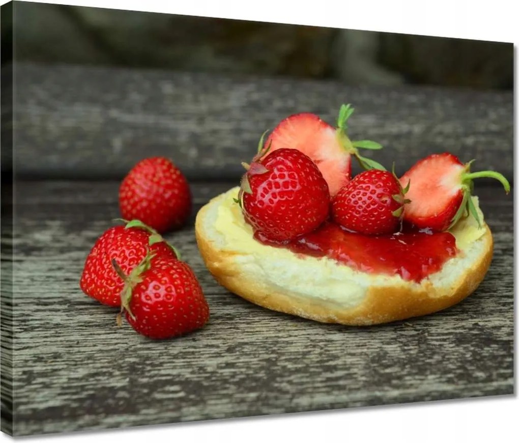 Vászonkép 40x30 Szendvics eperrel