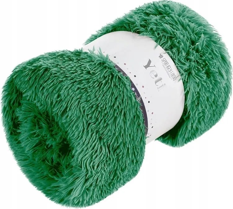 Yeti foteltakaró 70x150 szőrme szerkezetű, üvegzöld